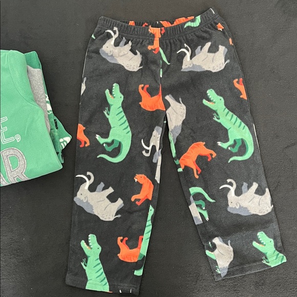 NWT Carter’s Dinosaur Fleece Pajama Set - 2 pants/2 shirts - 4T - Picture 8 of 11